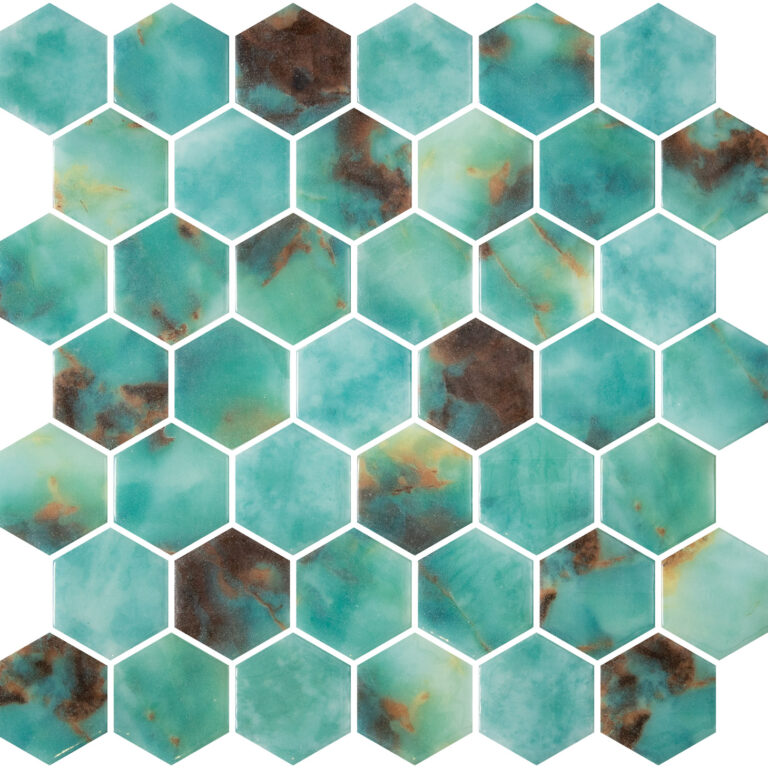 Hex Xl Calacatta Gold Matte Glass Mosaic By Onix