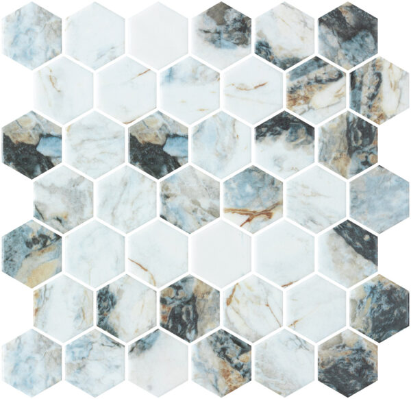 Hex XL Abuhna Matte Glass Mosaic By ONIX