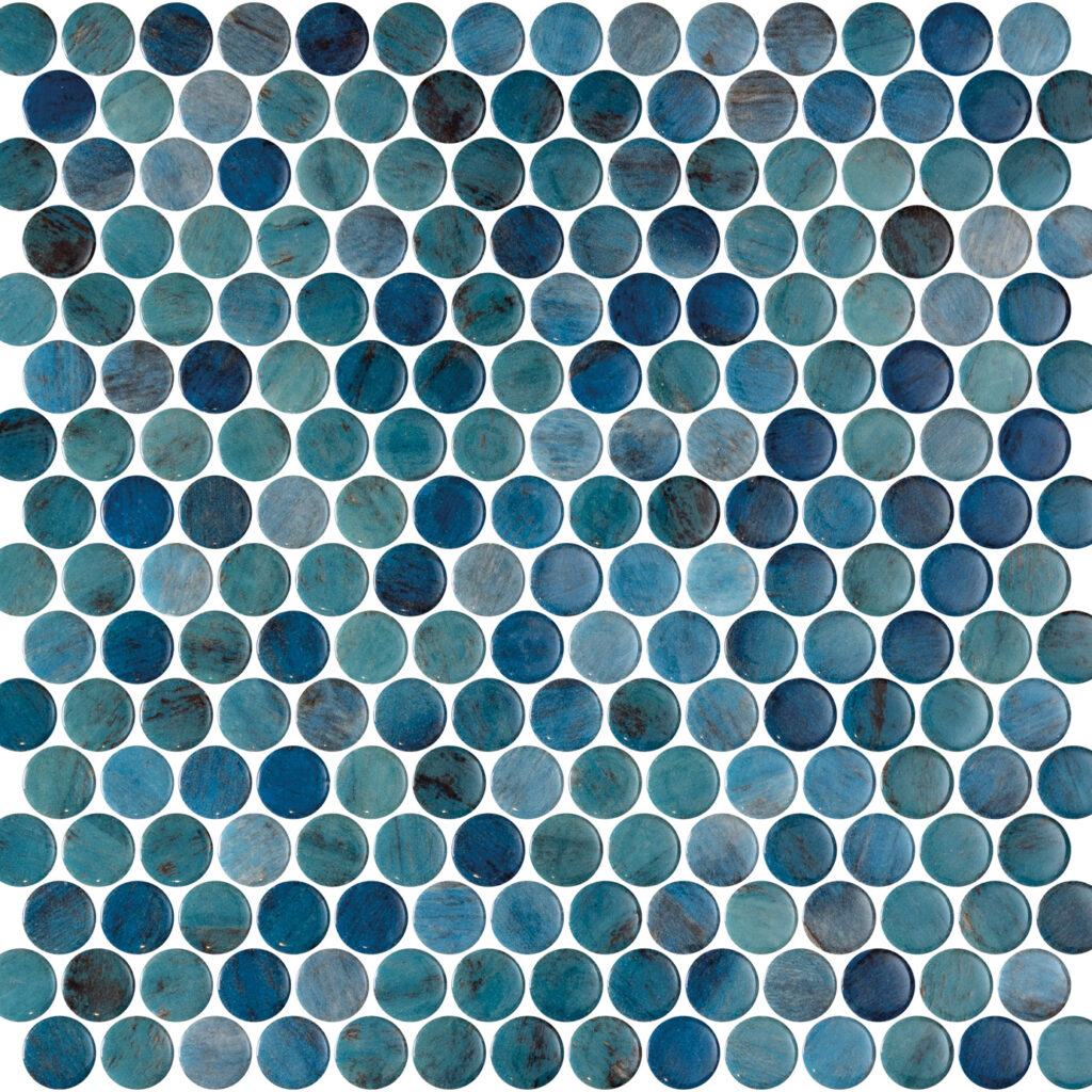 Mosaico Circular Penny Forest Blue